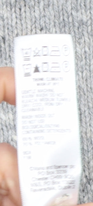 Marks & Spencer Men's Grey Wool 1/4 Zip Jumper Size S