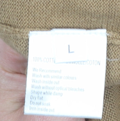 Sand White Women’s Beige V-Neck Cotton Jumper Size L