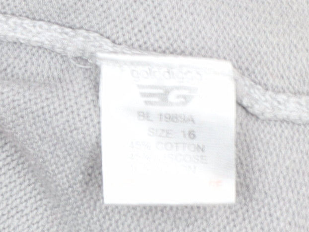 Golddigga Women Grey Knit Pullover Jumper Size 16 Classic Style