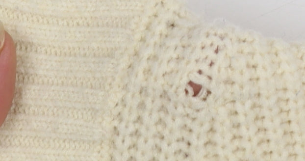 John Lewis ANYDAY Women Ivory Knit V-Neck Pullover Jumper XS