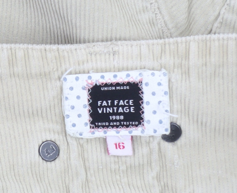 FatFace Women Beige Corduroy A-Line Skirt Size 16