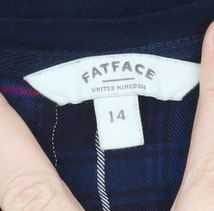 FatFace Women’s Blue Plaid Layered Tunic Blouse Size 14