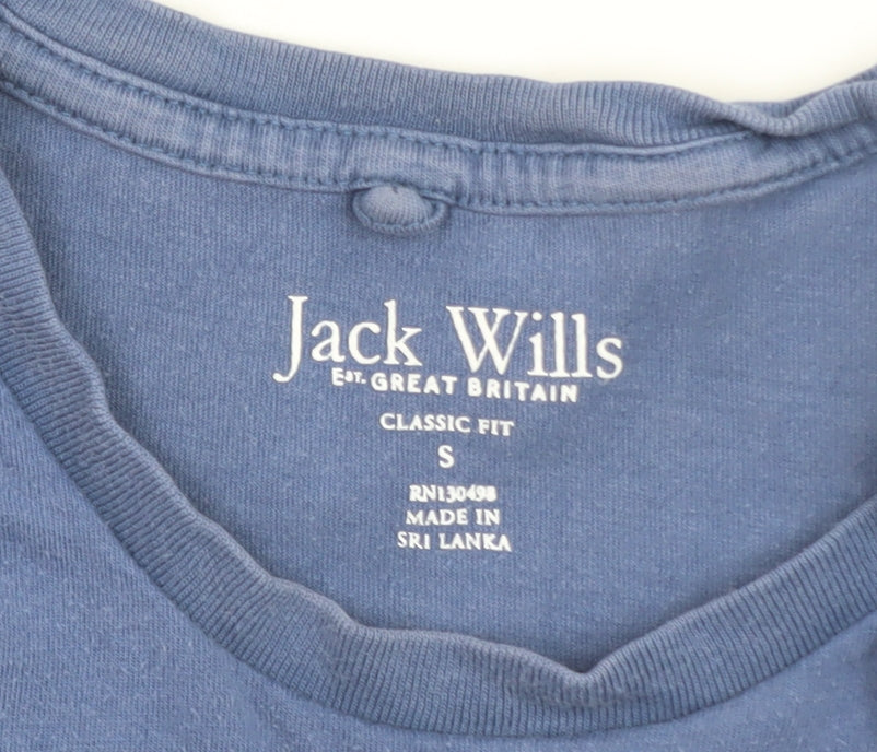 Jack Wills Men Blue Classic Fit Short Sleeve Cotton T-Shirt Size S