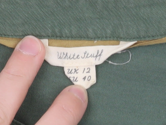 White Stuff Women's Green Cotton Button-Up Shirt Size 12