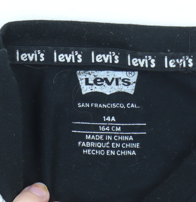 Levi's Teens Black 14 Plus Crew Neck Short Sleeve Cotton T-Shirt