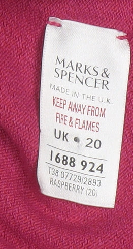 Marks & Spencer Women Pink Bow Neck 3/4 Sleeve Jumper Size 20