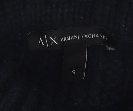 Armani Exchange Women's Black Roll Neck Chunky Knit Jumper Size S