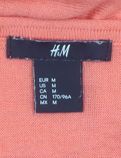 H&M Women’s Orange Long Sleeve Relaxed Tunic Jumper Size 12