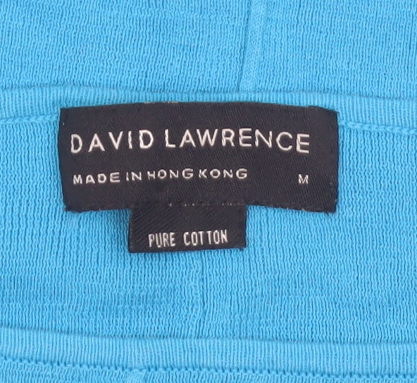 David Lawrence Womens Blue Cotton 3/4 Sleeve Pullover Jumper M