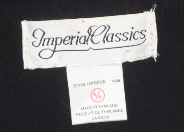 Imperial Classics Women's Black Floral Embroidered Cardigan S