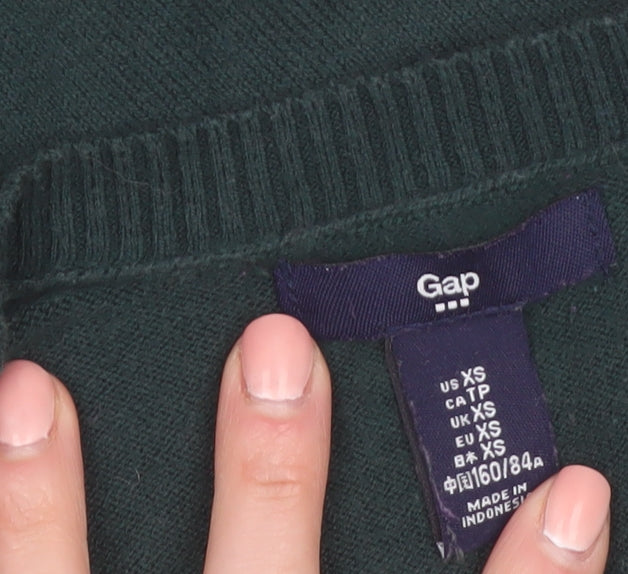 Gap Women’s Green XS Crew Neck Button Cardigan Long Sleeve Cotton Blend