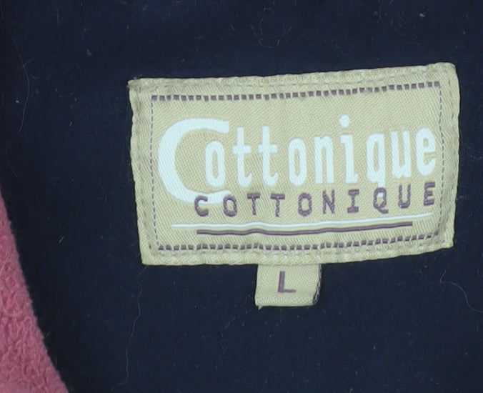 Cottonique Women’s Pink Fleece Full Zip Lightweight Jacket Size L
