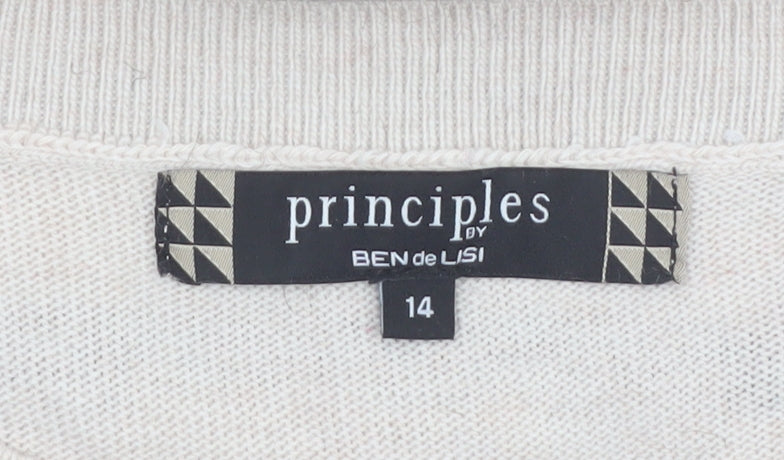 Principles by Ben de Lisi Women’s Beige Striped Pullover Jumper Size 14