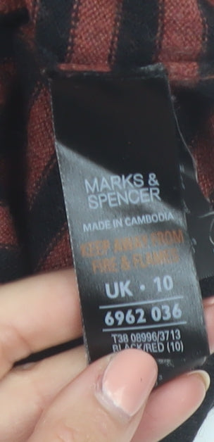 Marks & Spencer Women Black Striped Jumper Dress Size 10