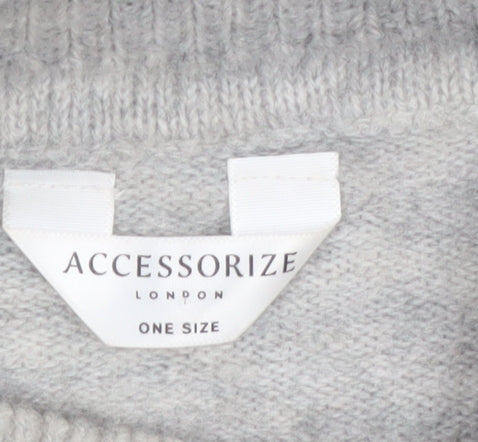 Accessorize Women Grey Roll Neck Knit Cape Jumper One Size