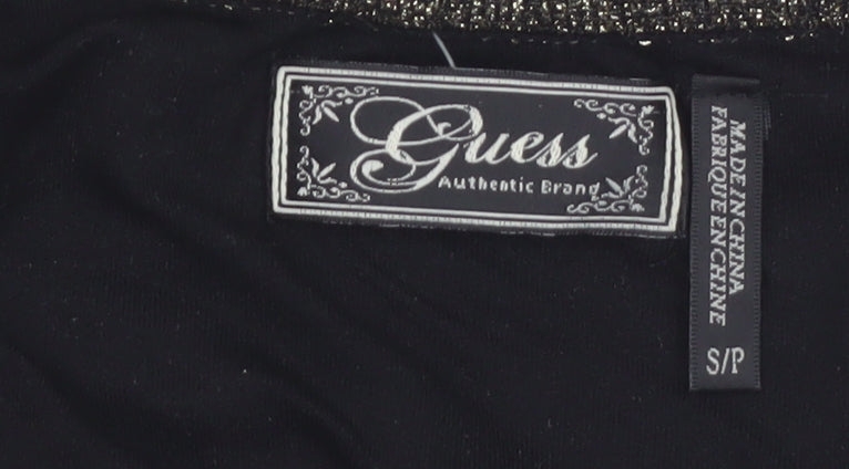 Guess Women's Black Metallic Stripe Bodycon Party Dress Size S