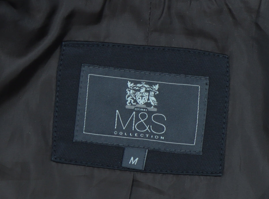 Marks & Spencer Men's Black Waterproof Mid-Length Coat Size M