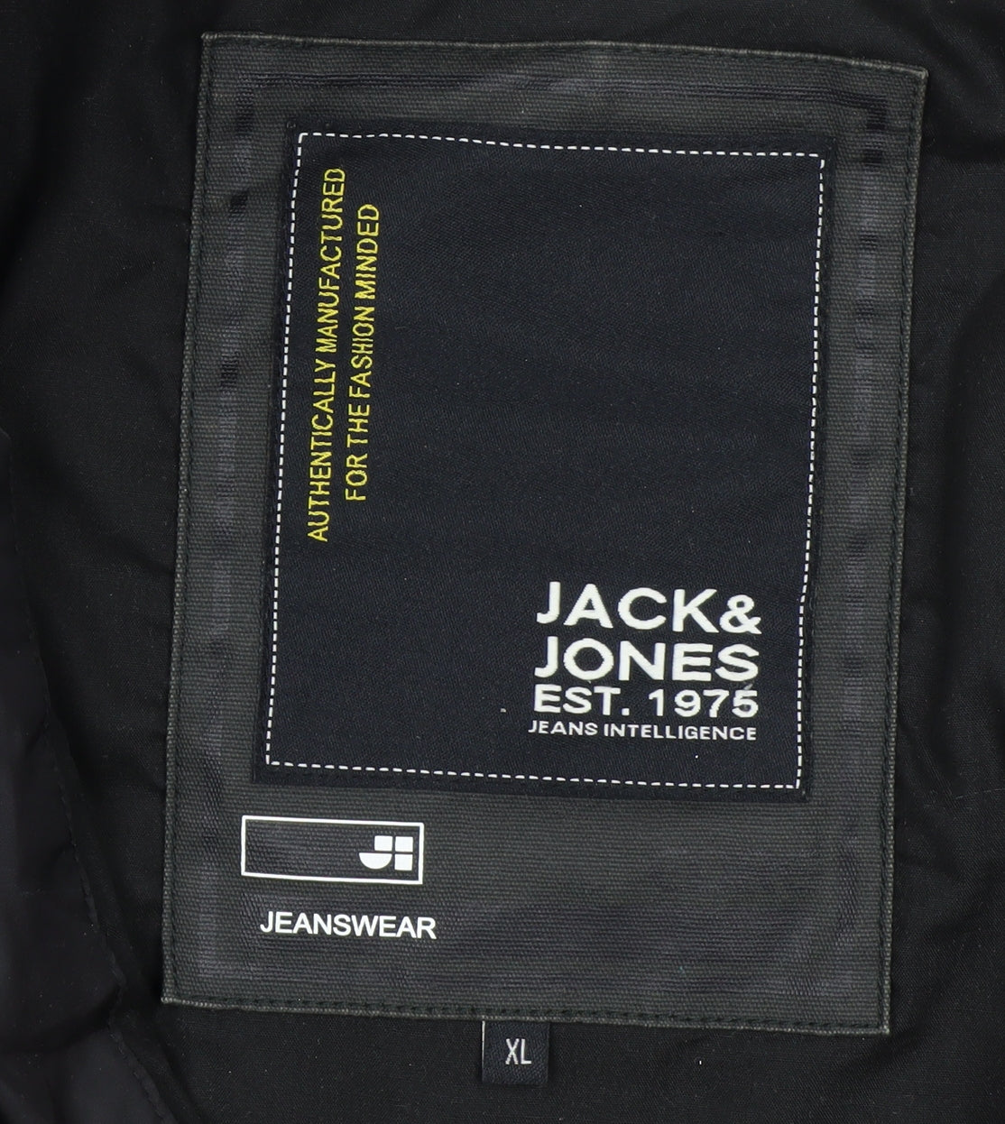 Jack & Jones Men's Black Quilted Jacket XL Regular Fit Nylon