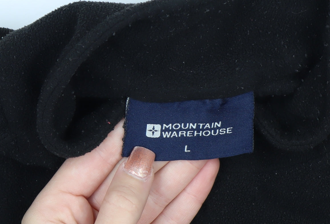 Mountain Warehouse Mens Black Fleece Pullover Sweatshirt L