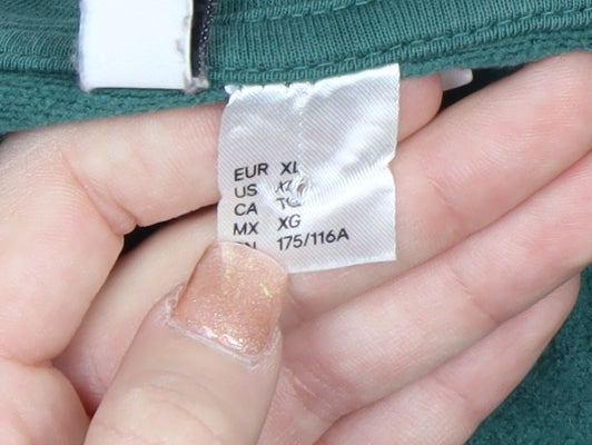 H&M Divided Women’s Green 1/2 Zip Pullover Sweatshirt XL Cotton Blend
