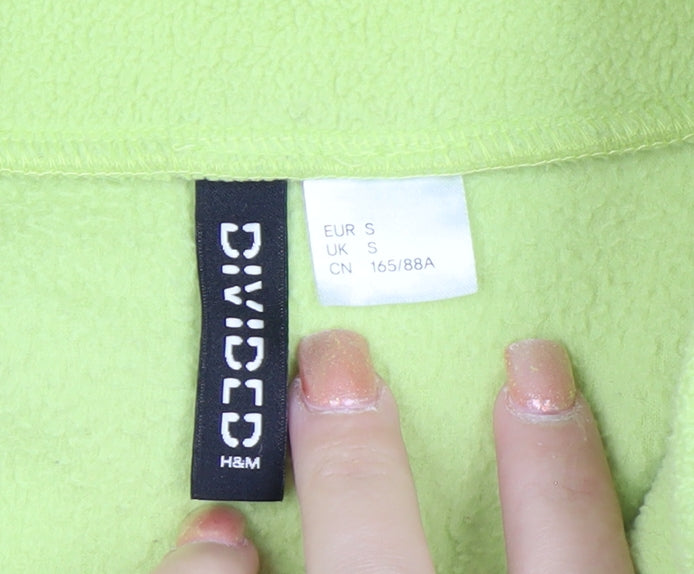H&M Divided Women’s Green 1/2 Zip Fleece Pullover Sweatshirt S