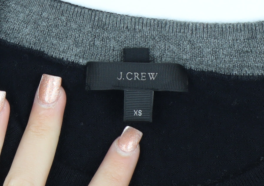 J.Crew Women's Black Wool Crew Neck Pullover Jumper XS