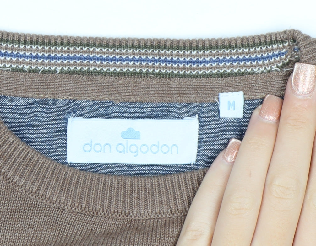 don algodon Men's Brown M Crew Neck Pullover Jumper