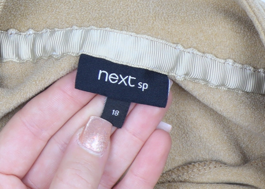 Next Women’s Beige 1/4 Zip Fleece Pullover Sweatshirt Size 18
