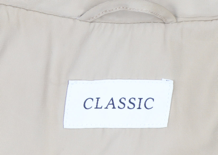 Marks and Spencer Women's Beige Hooded Rain Coat Jacket Size 16