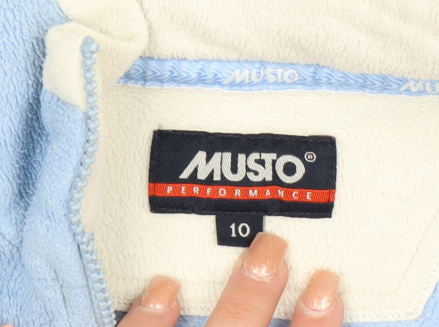Musto Women Blue Fleece 1/2 Zip Pullover Sweatshirt Size 10
