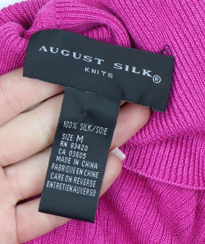 August Silk Womens Pink Roll Neck Long Sleeve Jumper M