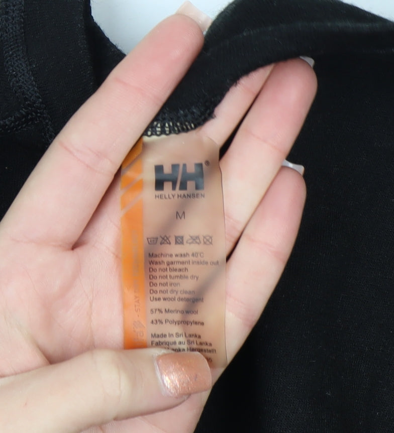 Helly Hansen Mens Black Long Sleeve Wool Top Size M