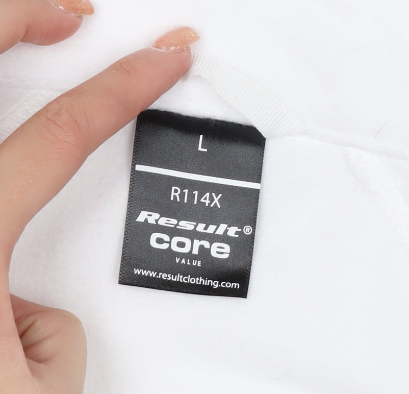 Result Core Women White Full Zip Fleece Sweatshirt L