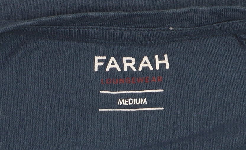 Farah Men's Blue Cotton Crew Neck T-Shirt Medium