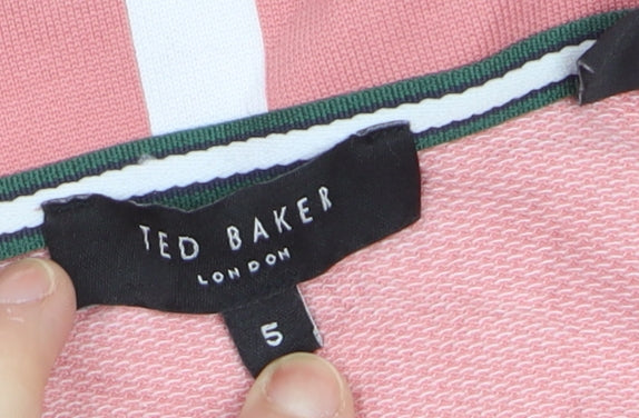 Ted Baker Men Pink Cotton Short Sleeve Polo Shirt Size L