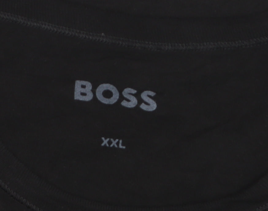 BOSS Men's Black 2XL Crew Neck Cotton T-Shirt