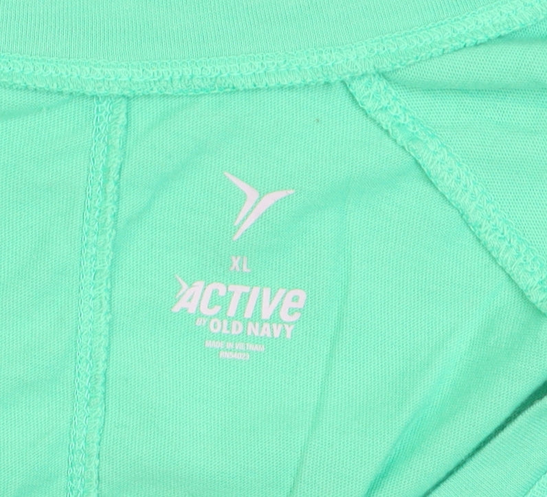 Old Navy Active Women's Green V-Neck Short Sleeve T-Shirt XL