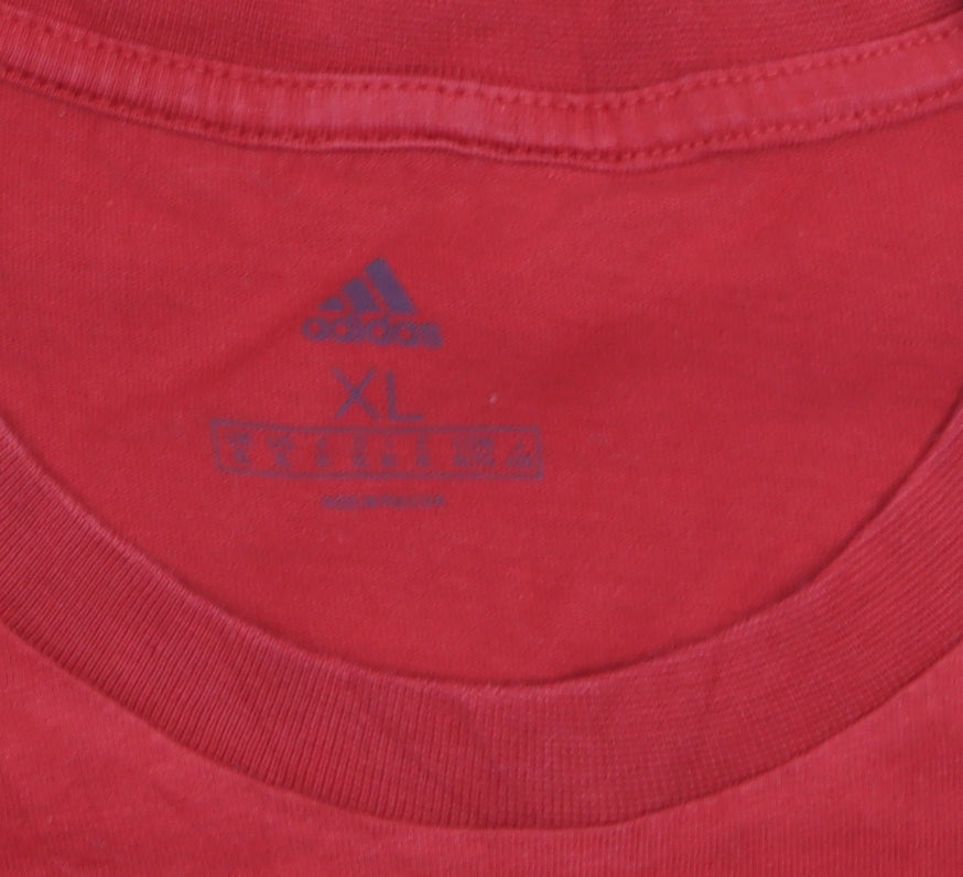 Adidas Men's Red XL Short Sleeve Crew Neck Sports T-Shirt