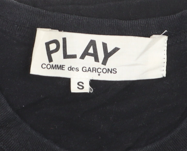 Comme des Garçons Play Women's Black Embroidered Heart T-Shirt Size S