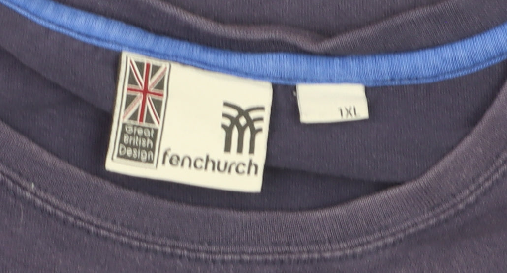 Fenchurch Men’s Blue XL Crew Neck Cotton T-Shirt