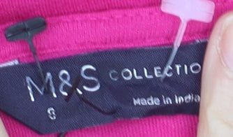 Marks & Spencer Womens Pink Long Sleeve Cotton Tunic Blouse Size S