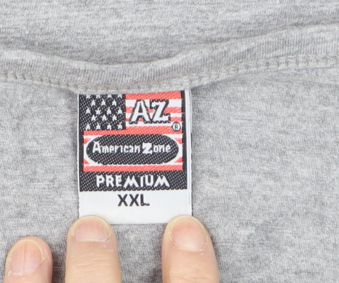 American Zone Men’s Grey Cotton Tank Top XXL Fuerteventura Graphic
