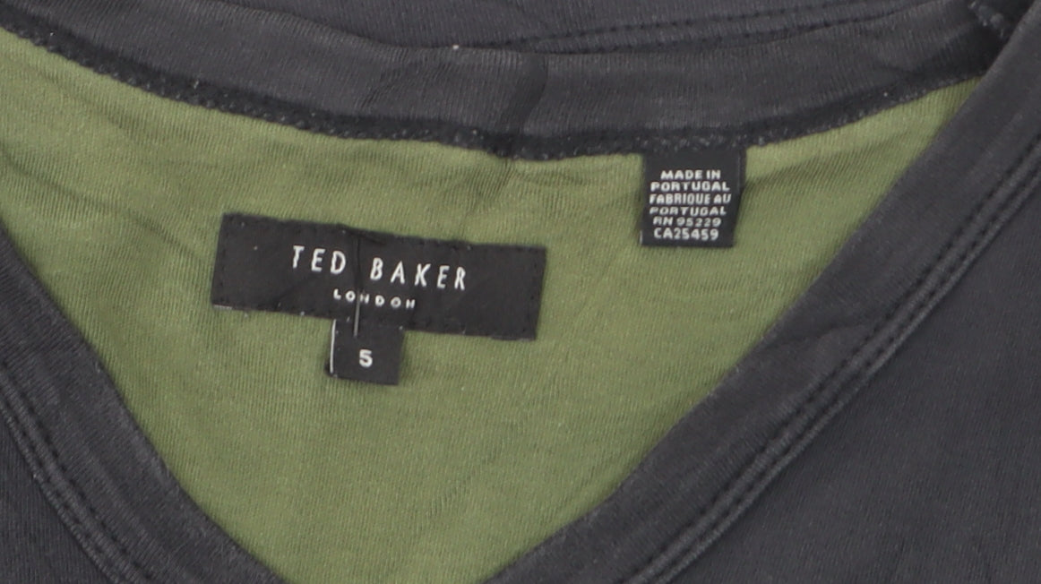 Ted Baker Men's Black V-Neck Short Sleeve T-Shirt Size L Cotton