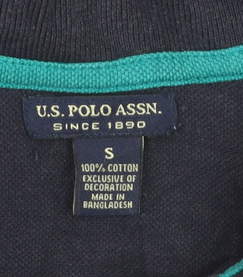 U.S. Polo Assn. Men's Navy Blue Small Cotton Short Sleeve Polo Shirt