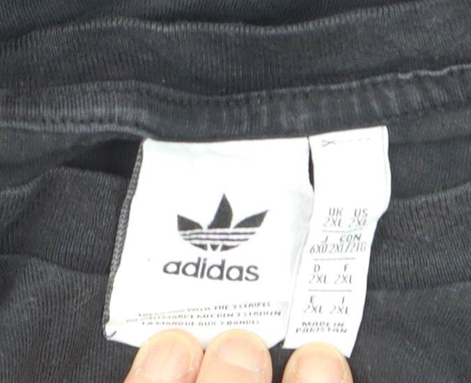 Adidas Men's Black 2XL Trefoil Logo Graphic T-Shirt Regular Fit