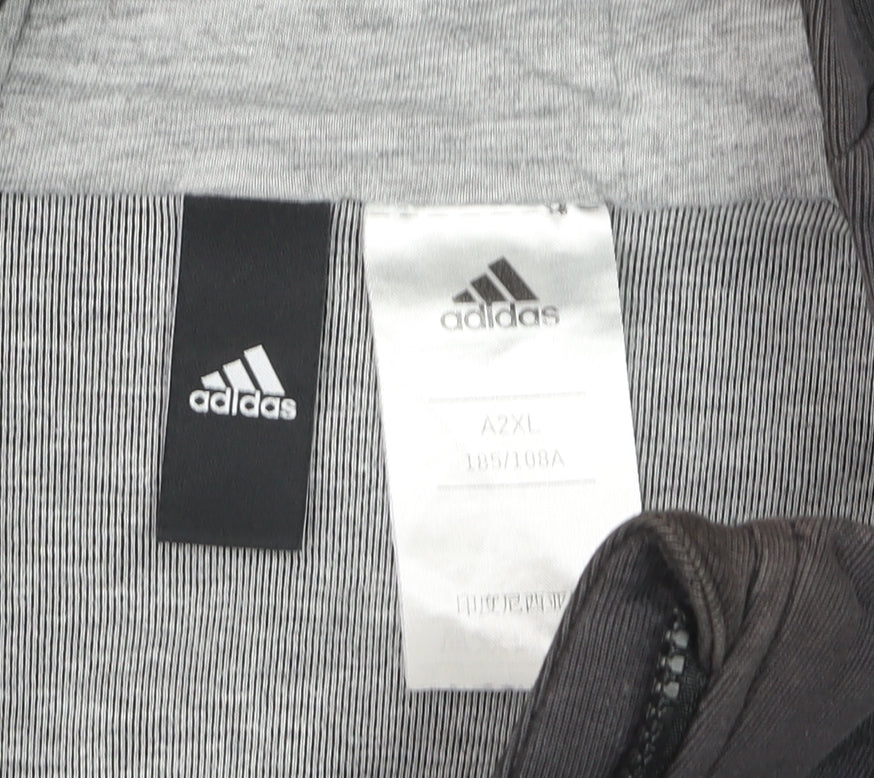 Adidas Men Black 2XL Full Zip Hoodie with Logo and Number 10