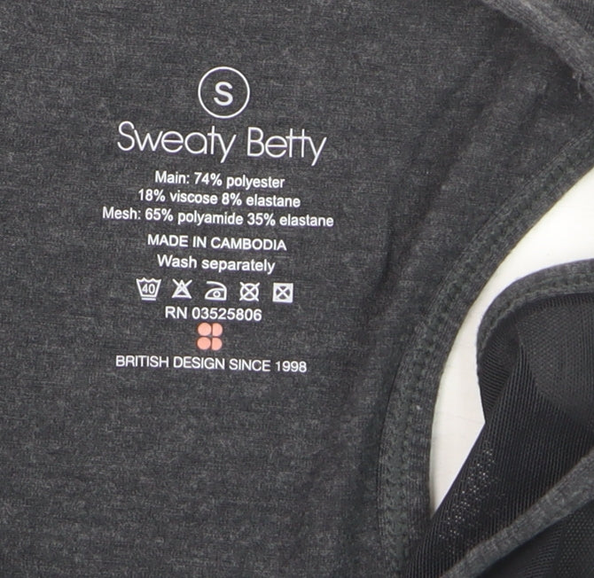 Sweaty Betty Womens Grey S Racerback Athletic Tank Top