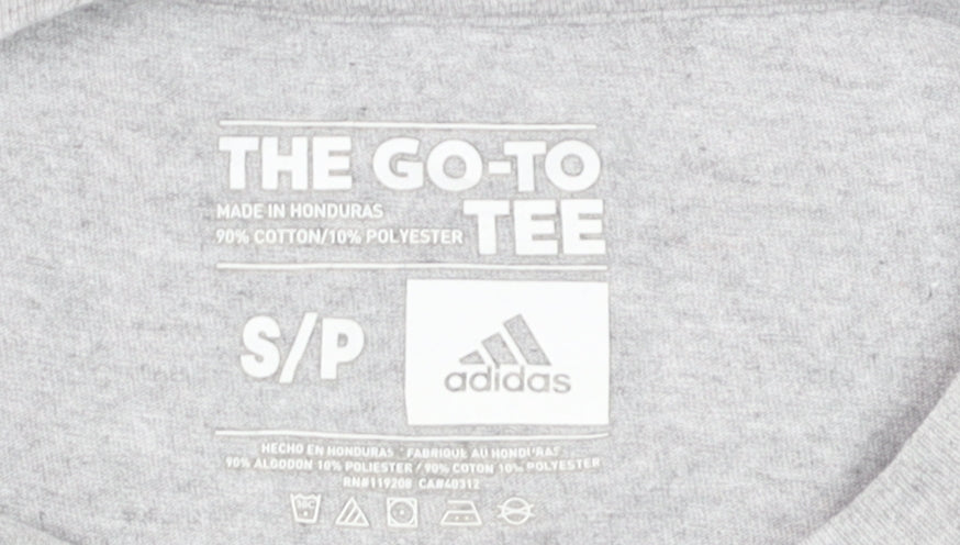 adidas Mens Grey Chicago Bulls Short Sleeve Graphic T-Shirt S