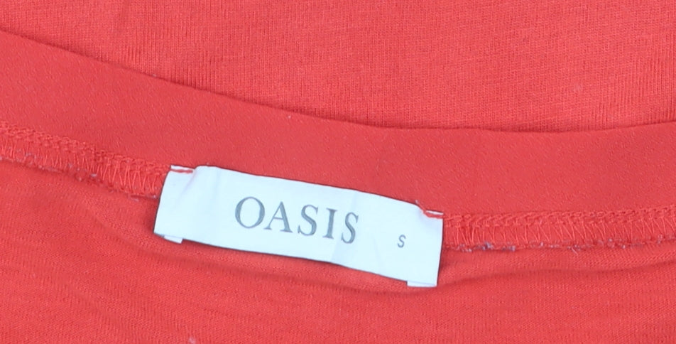 Oasis Women’s Red Short Sleeve Basic Viscose T-Shirt Size S