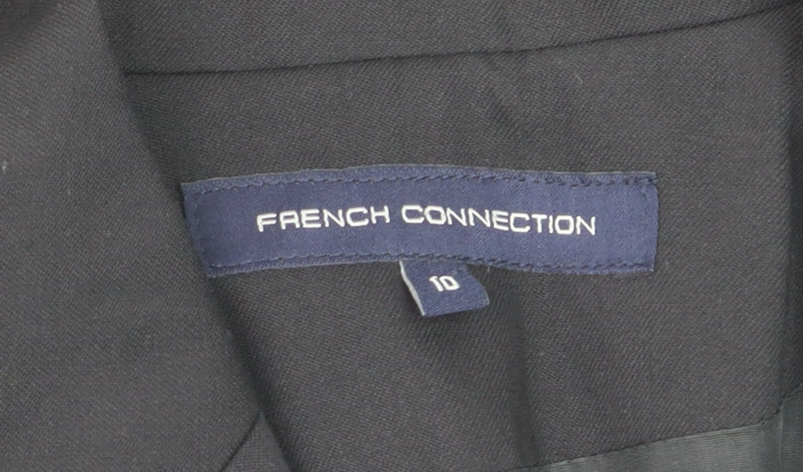 French Connection Women's Black Wool Blend Two-Button Blazer Jacket Size 10